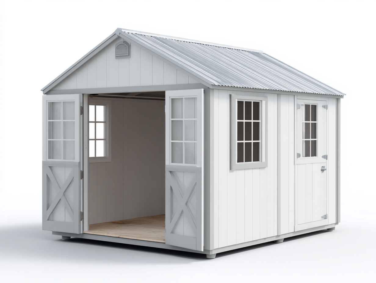 Garden Shed wood 220x180x210 cm - white - outdoor storage shed-Nookgetloft
