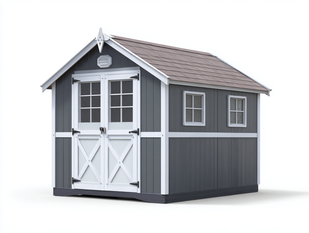 Garden Sheds - wood - 220x160x210 cm - grey-white - outdoor storage design-Nookgetloft