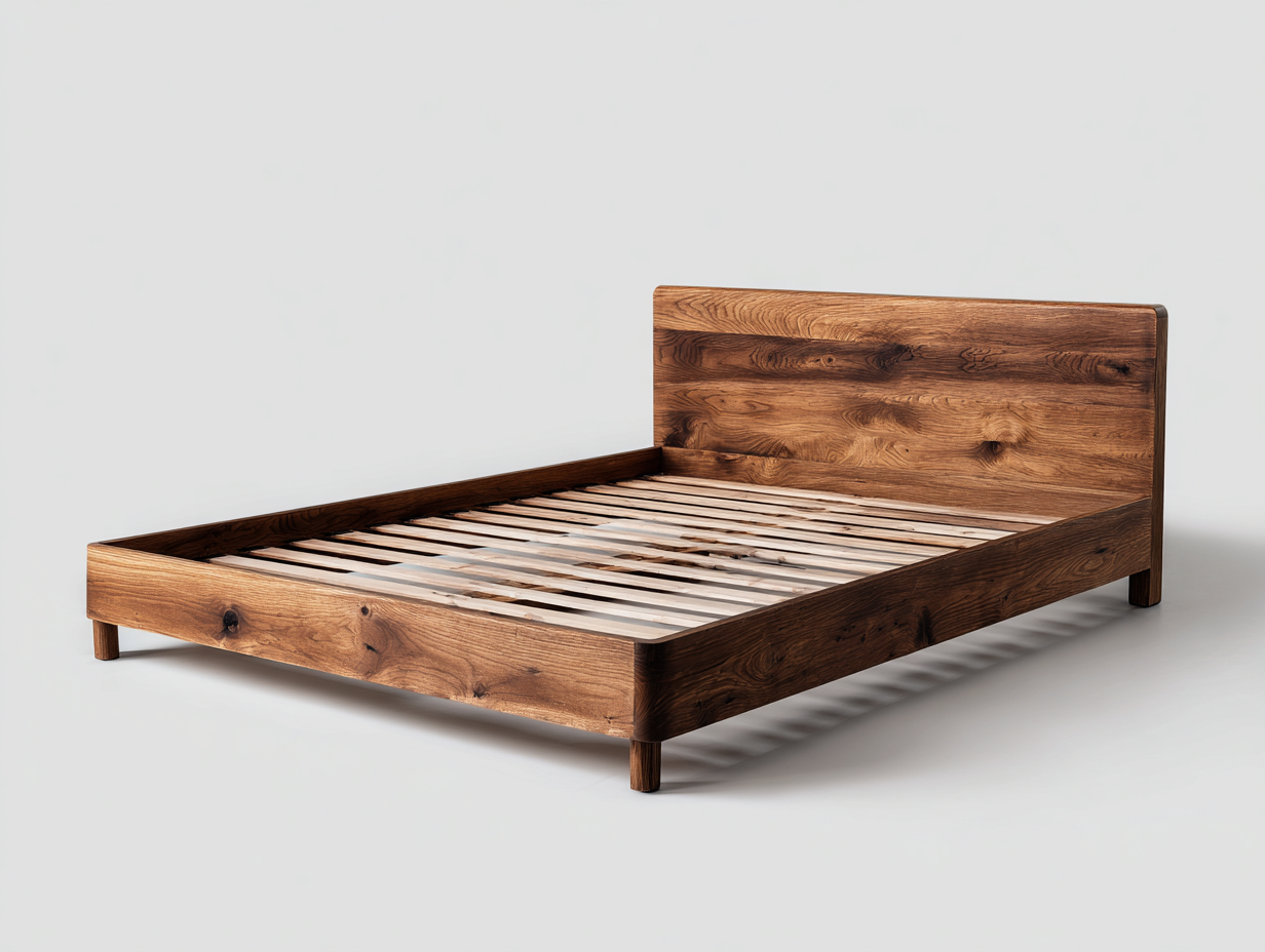 Double Beds solid wood 200x160x90 cm - natural wood - modern bedroom bed frame-Havengoden