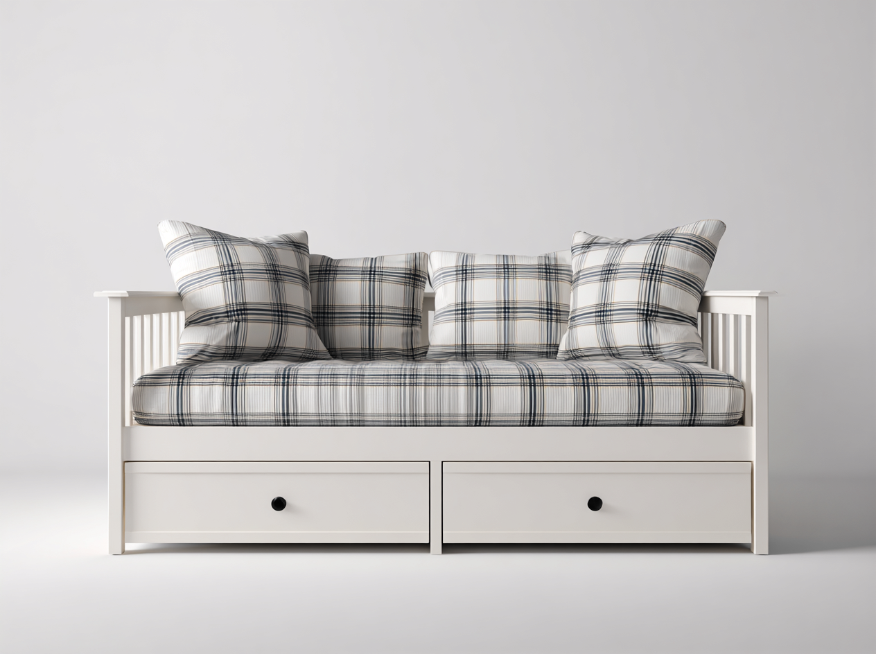 Sofa Bed wood 200x90x85 cm - white - modern daybed with storage-Havengoden