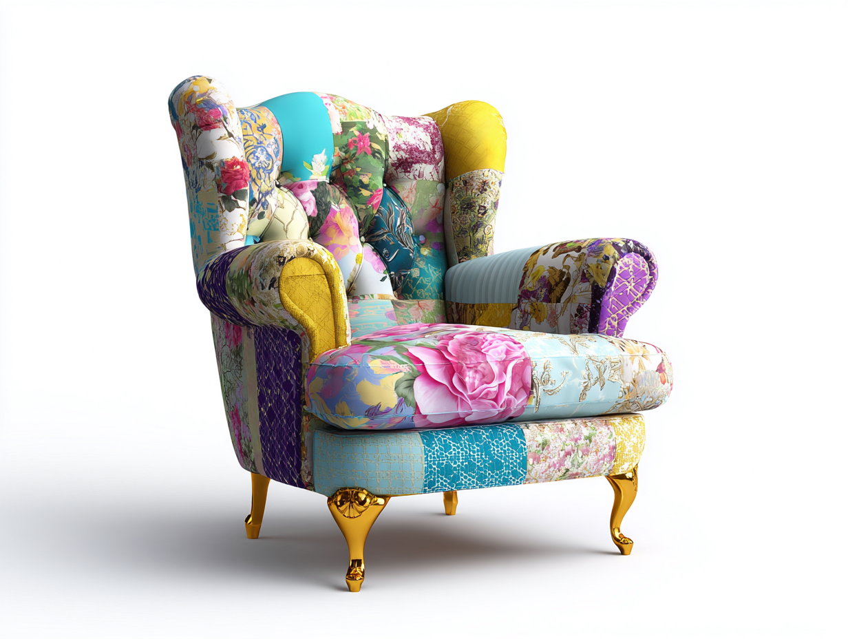Armchair - Fabric Upholstery and Metal Legs 85x90x105 cm - Multicolor - Accent Lounge Design