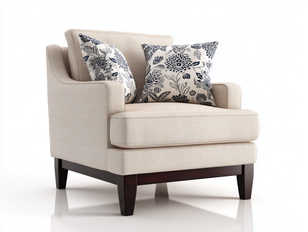 Armchair Fabric Upholstered Armchair 85x80x88 cm - Beige - Modern Comfort Style