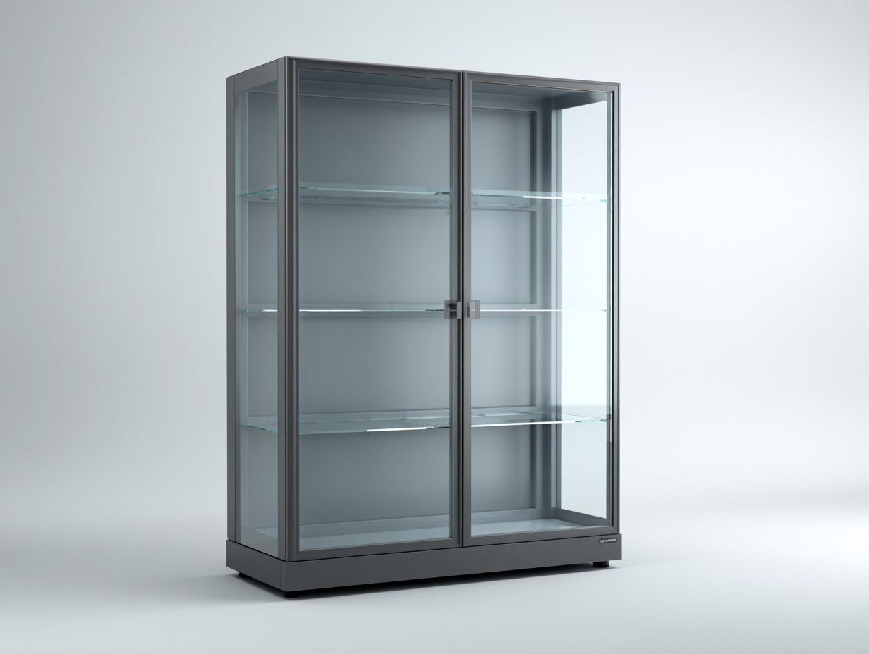 Display Cabinet - Glass Display Cabinet 95x45x190 cm - Dark Grey - Modern Design-Homigetnest