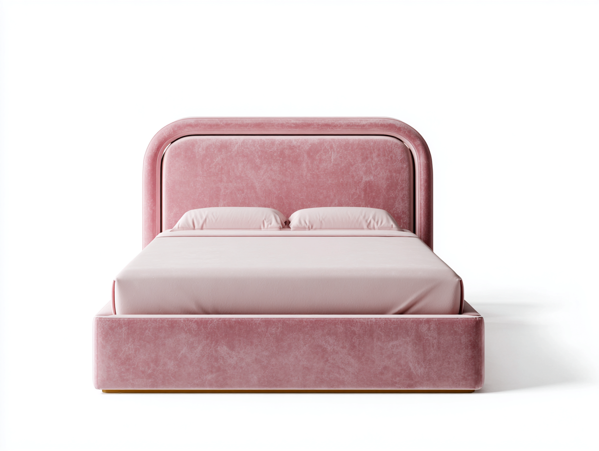 Double Beds Upholstered Fabric 190x137x110 cm - Pink - Modern Design-Homigetnest