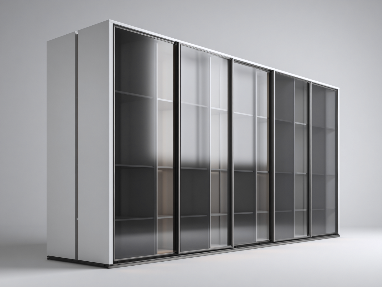 Wardrobes Sliding Glass Doors 300x60x220 cm - White-Black - Modern Storage Design-Homigetnest