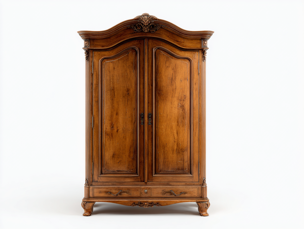 Wardrobe Vintage Solid Wood Cabinet 165x60x205 cm - Walnut - Classic Storage Design-Sofagomart