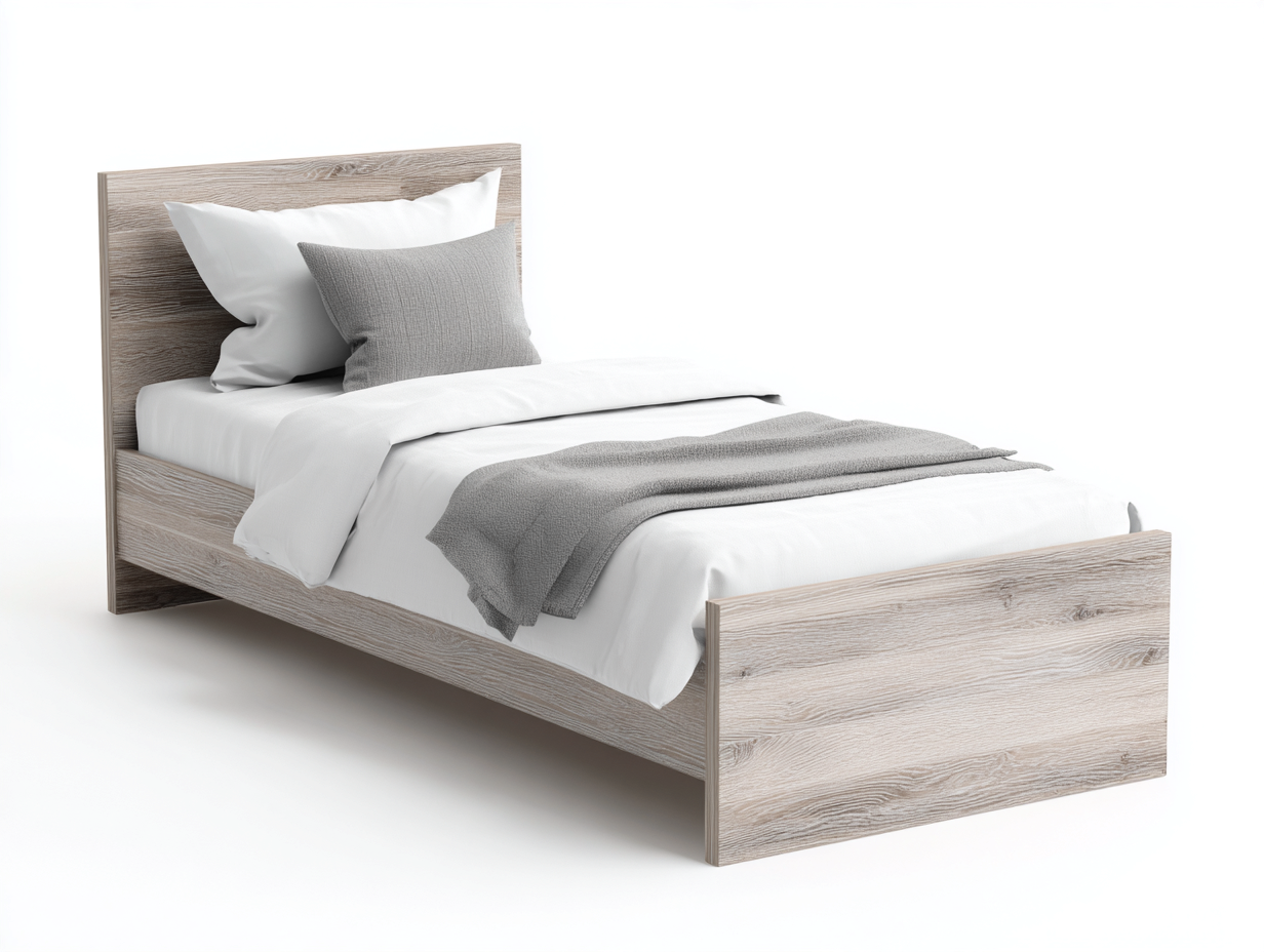 Single Bed engineered wood 200x100x90 cm - natural oak - modern design-Sofagomart