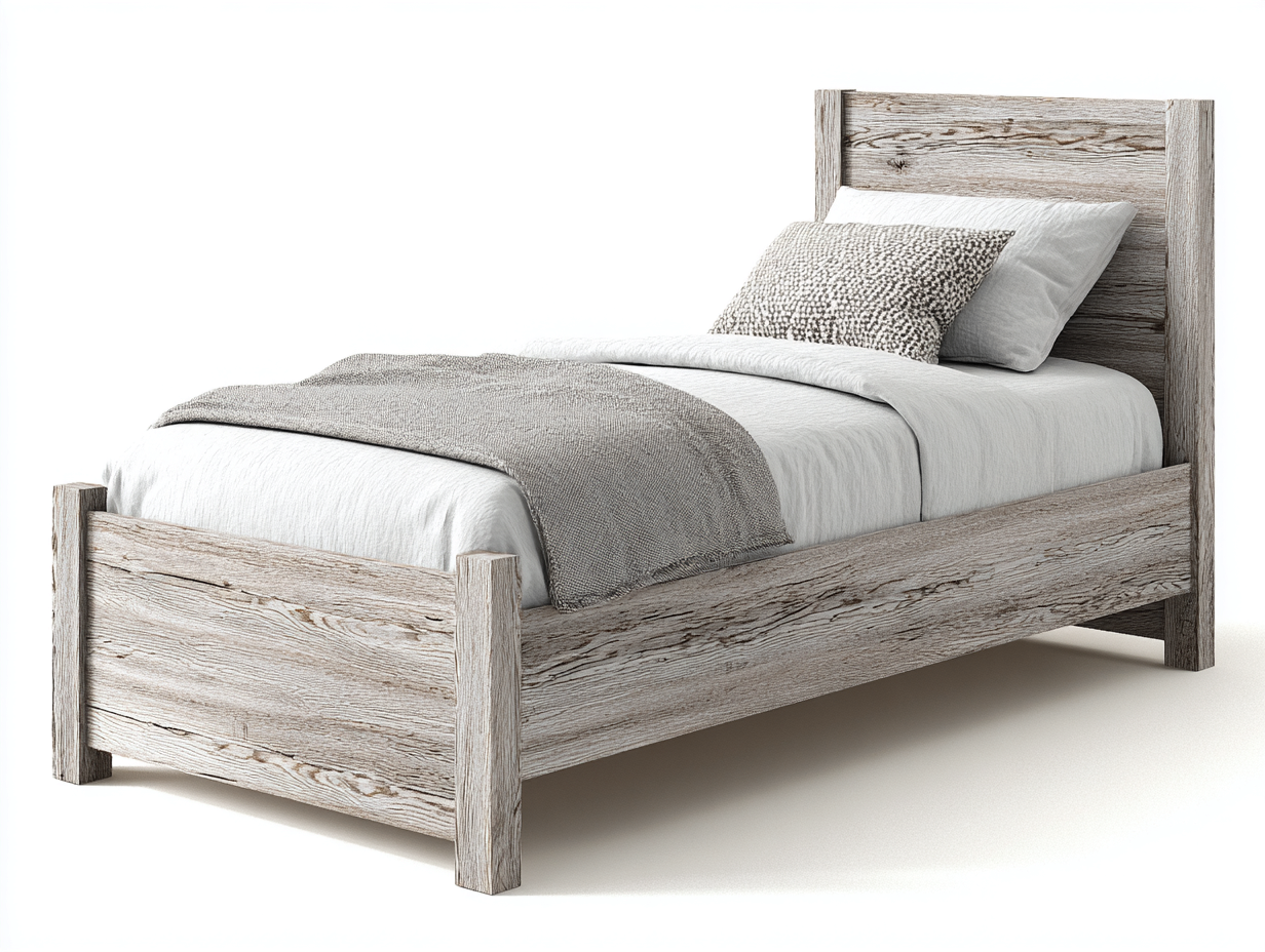 Single Bed Wooden Frame 200x100x95 cm - White Oak - Modern Bedroom Design-Sofagomart