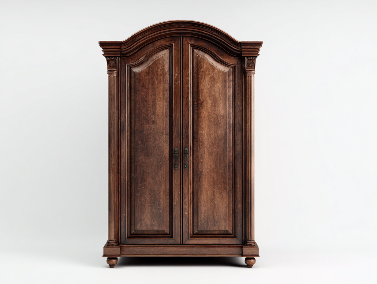 Wardrobe solid wood 110x60x200 cm - dark brown - classic wardrobe design-Sofagomart