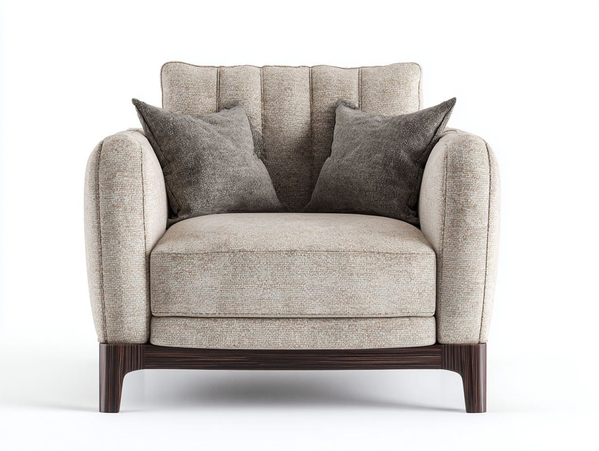 Armchairs upholstered fabric 90x85x90 cm beige for living room - modern design-Pinemypad