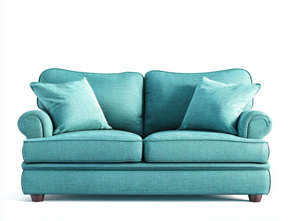 2 Seater Sofa Fabric Upholstered Frame 155x88x80 cm - Teal - Living Room Use - Classic Comfort Design-Pinemypad