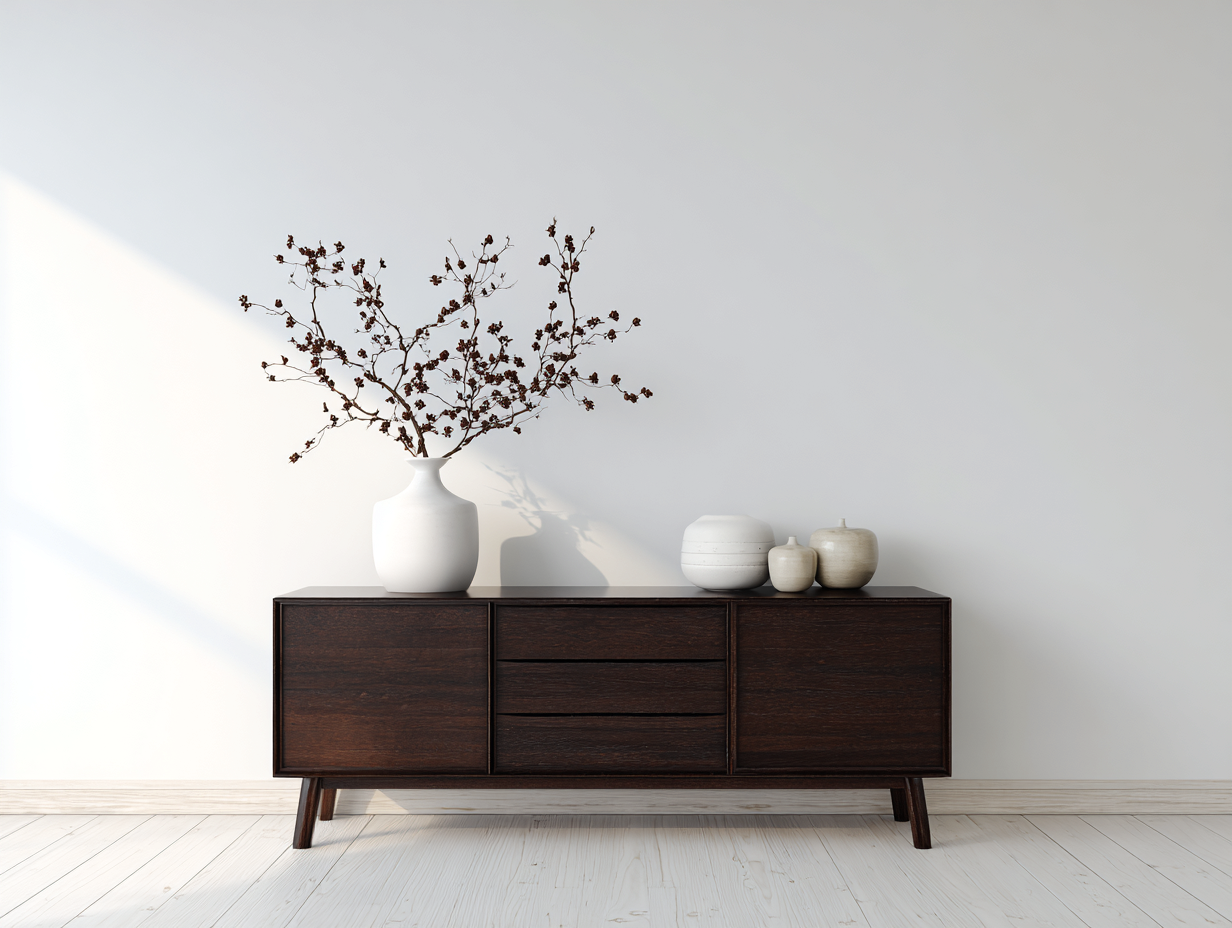 Entryway Cabinet - wood 160x40x75 cm - brown - modern design-Pinemypad