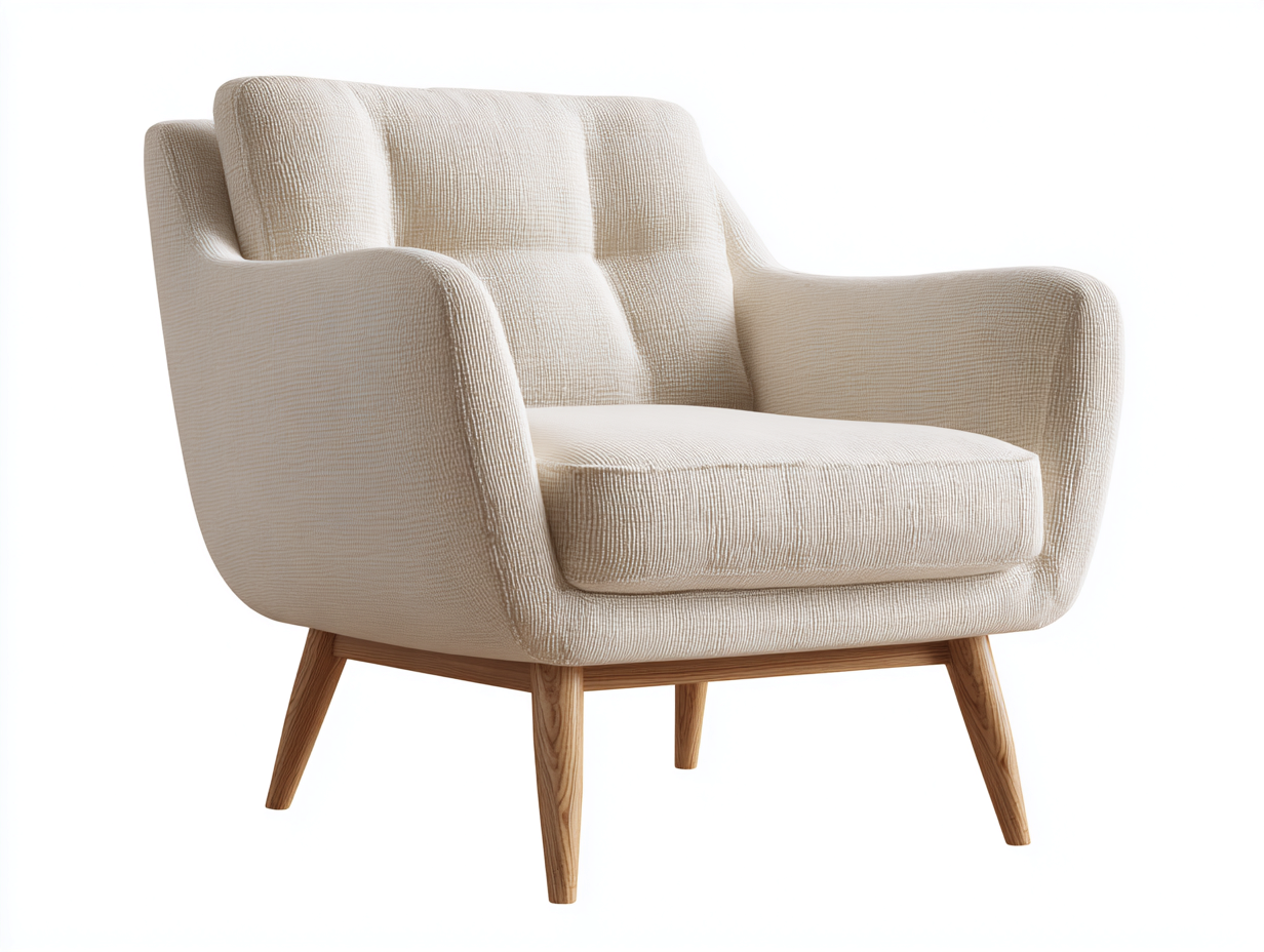 Armchairs upholstered fabric 80x85x85 cm - beige - modern living room design-Pinemypad