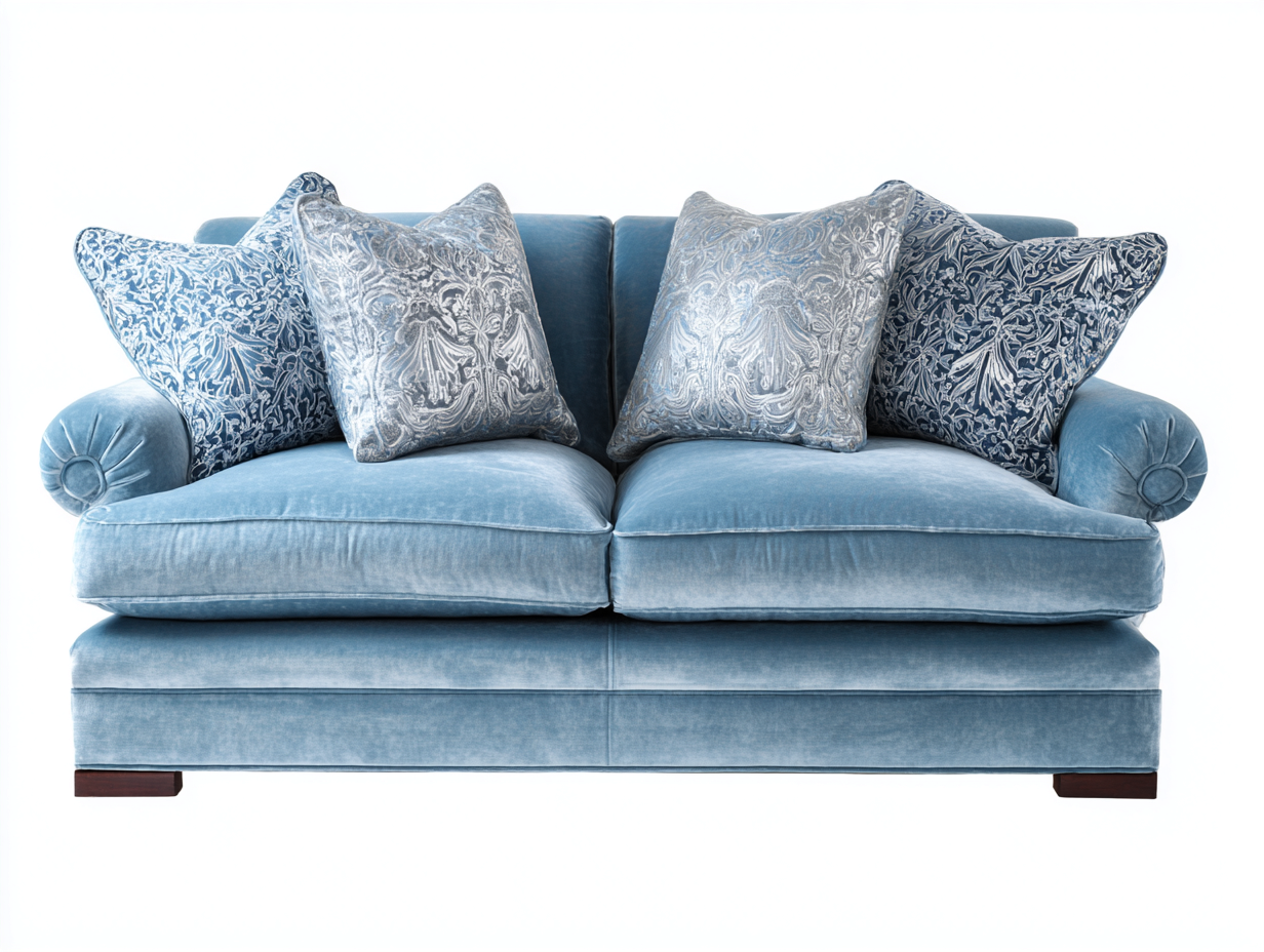 2 Seater Sofa fabric upholstered sofa 165x90x85 cm - blue - modern design for living room-Pinemypad