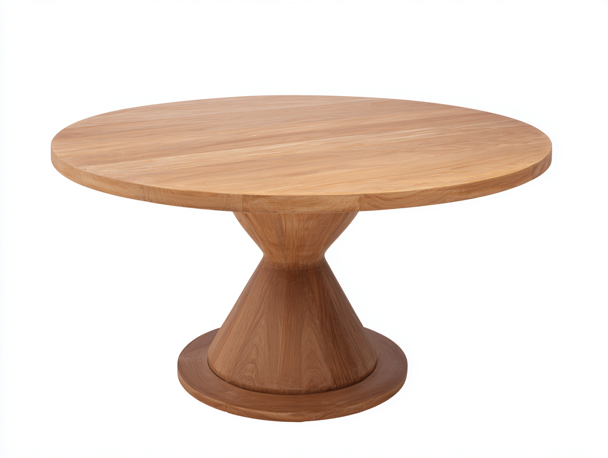 Garden Table solid wood 140x140x75 cm - natural - outdoor dining design-Casagethaus