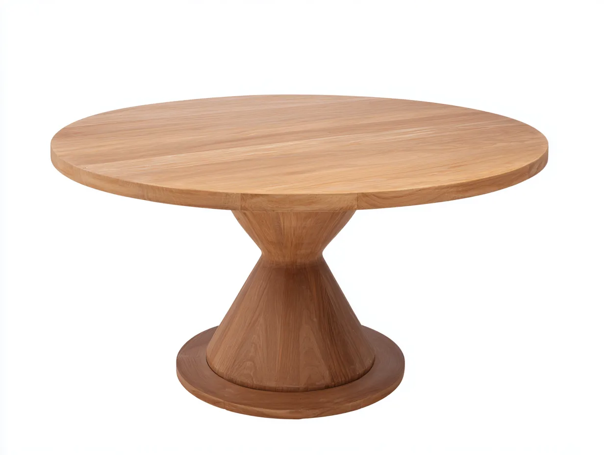 Garden Table solid wood 140x140x75 cm - natural - outdoor dining design-Casagethaus