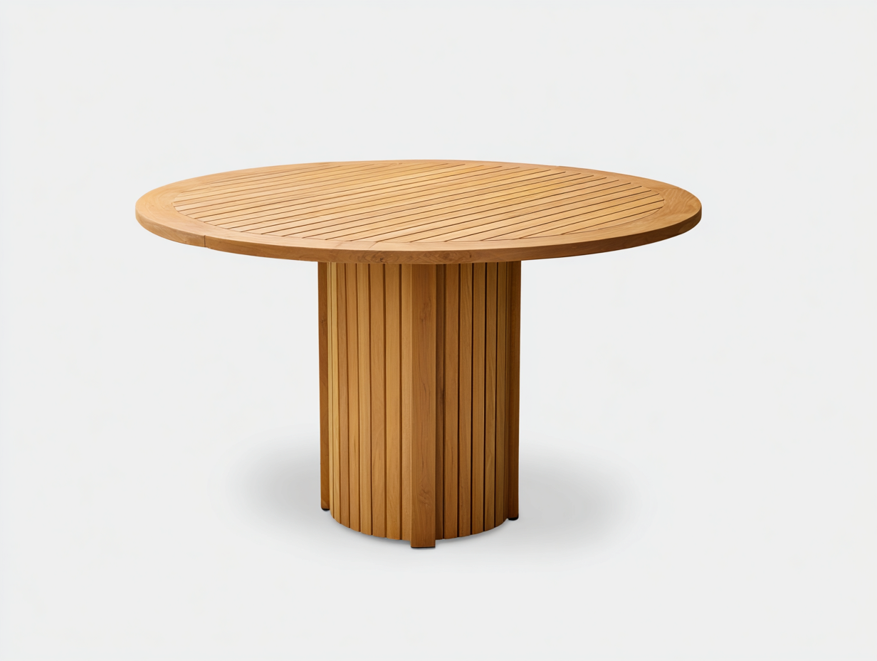 Garden Table solid wood 120x120x75 cm - natural - outdoor dining design-Casagethaus