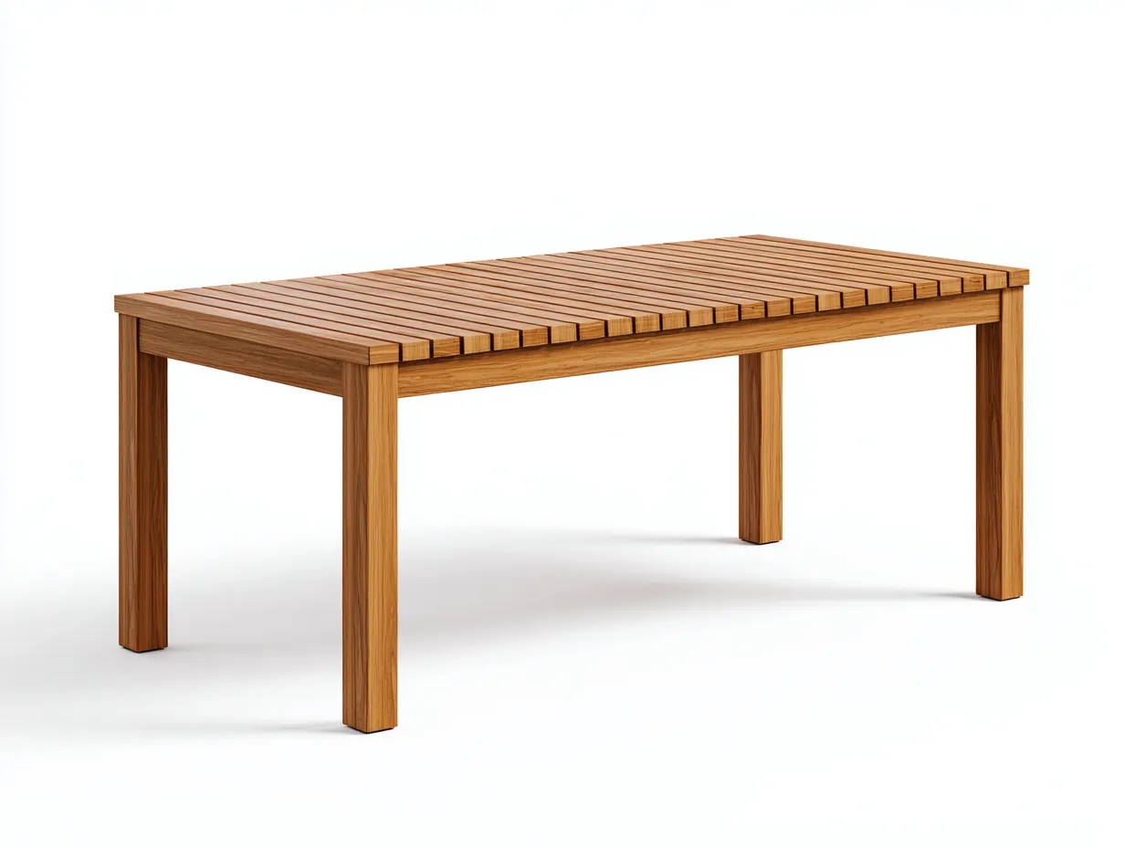 Garden Table Solid Wood Slatted Top 160x80x75 cm - Brown - Outdoor Dining - Minimalist Natural Design-Casagethaus
