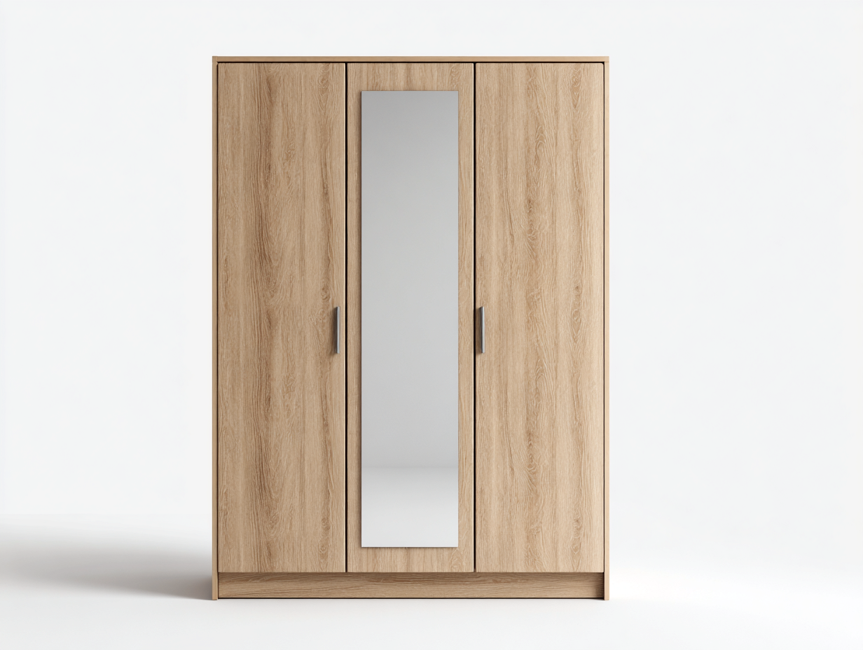 Wardrobes Engineered Wood 120x55x180 cm - Oak Finish - Modern Storage with Mirror-Cozygethome