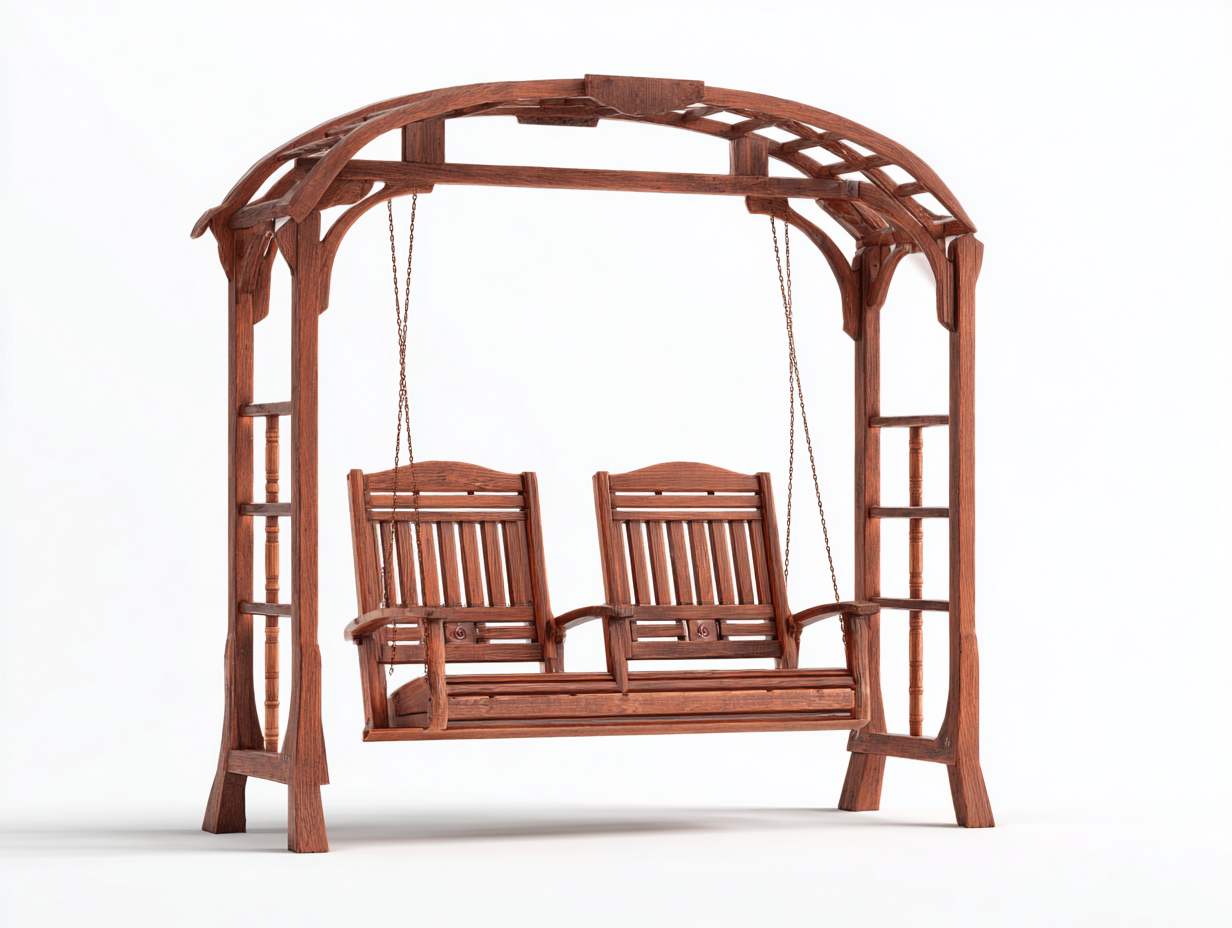 Garden Swing Seat solid wood 180x120x210 cm - natural wood - double seat - outdoor relaxation design-Havenupshop