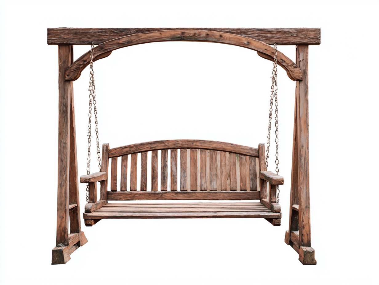 Garden Swing Seat Solid Wood 190x120x200 cm - Rustic Wood Finish - Outdoor Swing Bench-Havenupshop