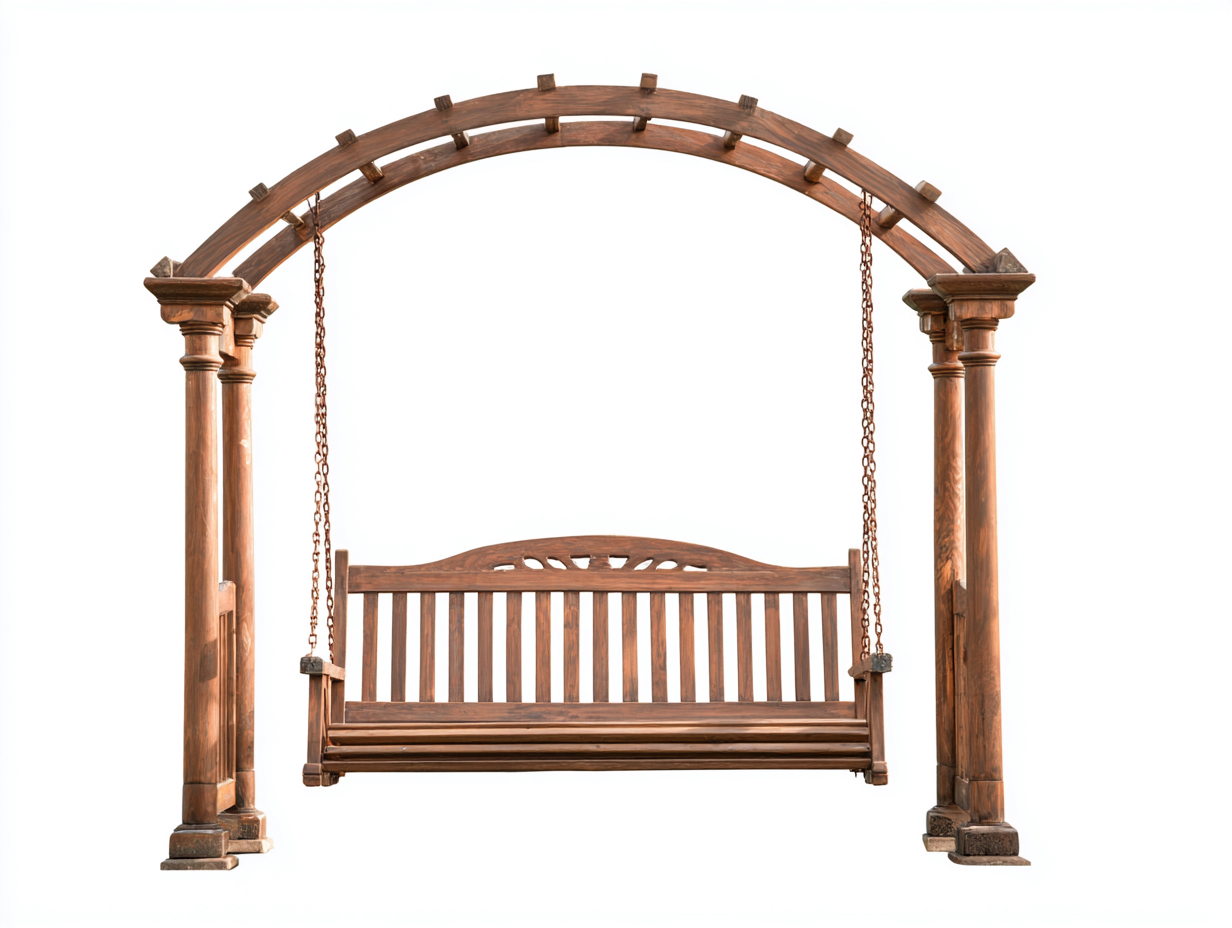 Garden Swing Seat wooden 200x130x230 cm - dark wood - classic outdoor relaxation-Havenupshop