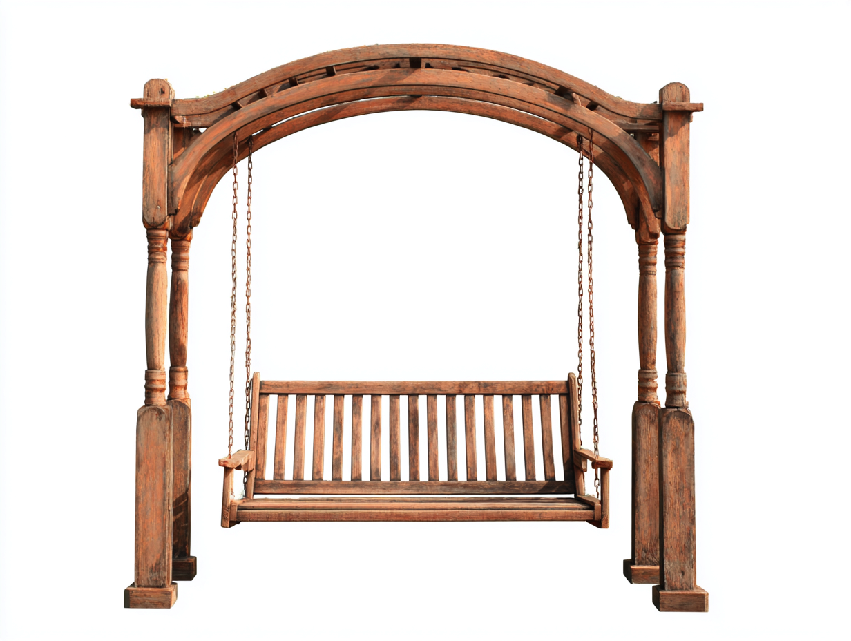 Garden Swing Seat Solid Wood Garden Swing Seat 220x120x210 cm - Natural Wood - Outdoor Rustic Design-Cozygethome