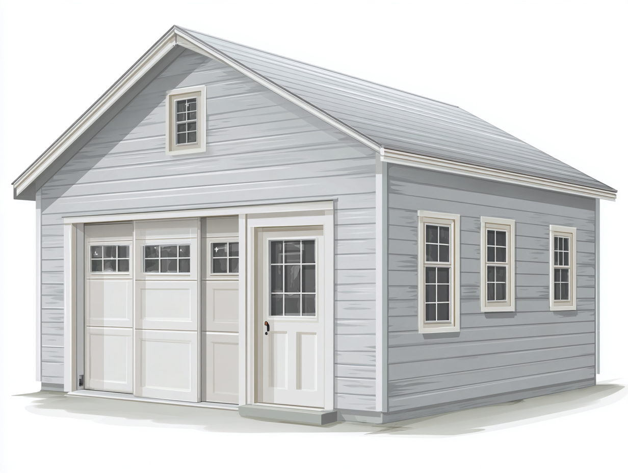 Garden Sheds Wooden 360x300x285 cm - Light Grey White Finish - Outdoor Storage Shed-Loftgetio