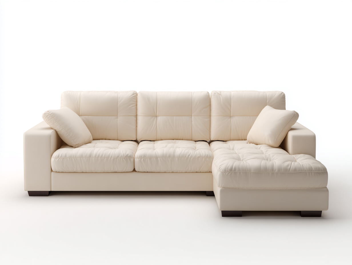 Corner Sofa upholstered fabric 270x185x90 cm - cream - modern comfort design-Loftgetio