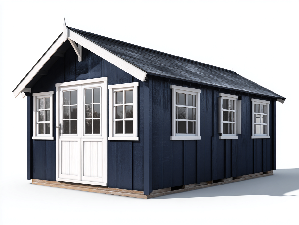 Garden Sheds wooden 300x220x240 cm - dark blue-white - classic outdoor storage-Loftgetio