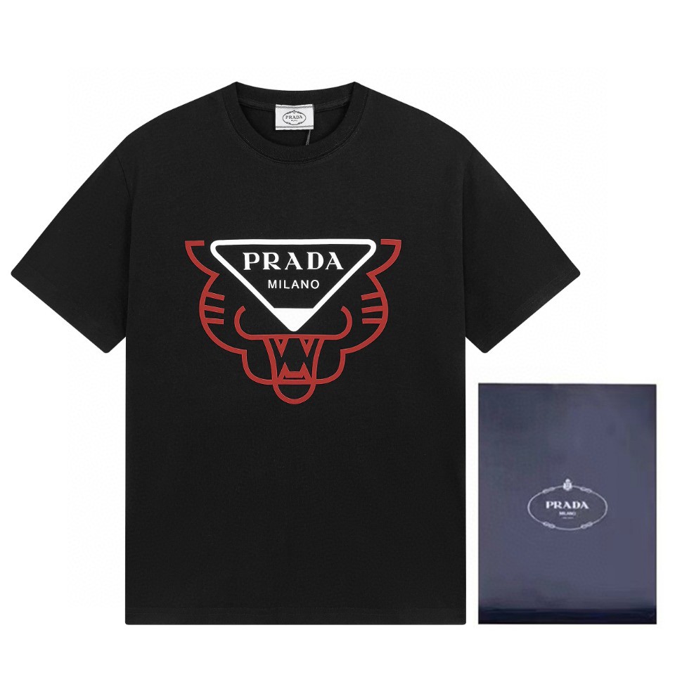 【Prada旗艦店】（プラダ）クラシックでスタイリッシュな半袖スウェットシャツ01860