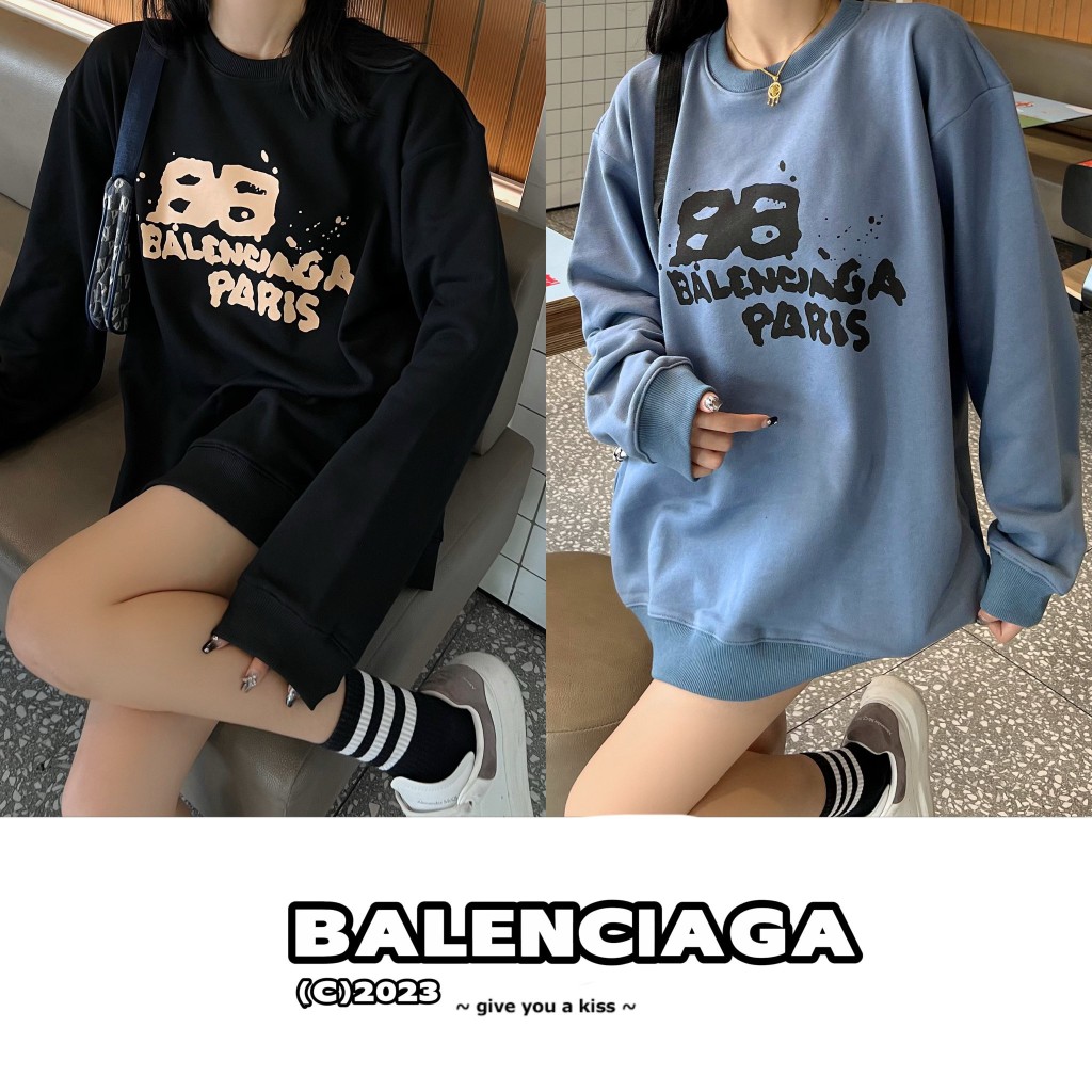 【BALENCIAGA旗艦店】（バレンシアガ）クラシックでスタイリッシュな長袖スウェットシャツ01068