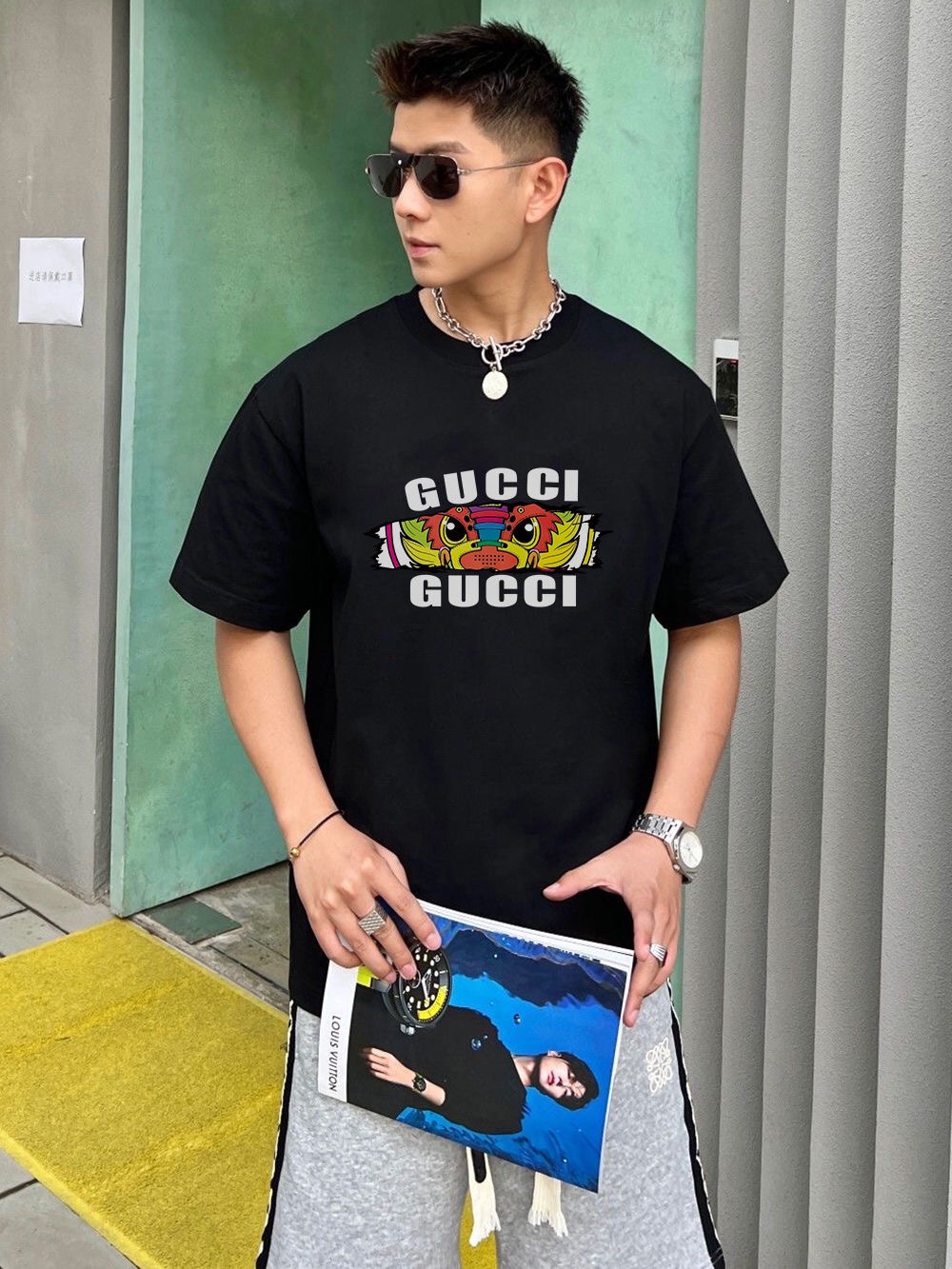【GUCCI旗艦店】（グッチ）クラシックでスタイリッシュな半袖スウェットシャツ00616