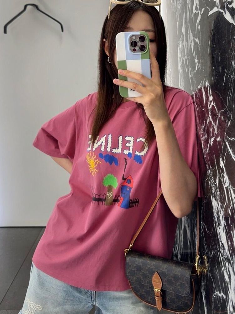 【Celine旗艦店】（セリーヌ）クラシックでスタイリッシュな半袖スウェットシャツ00102