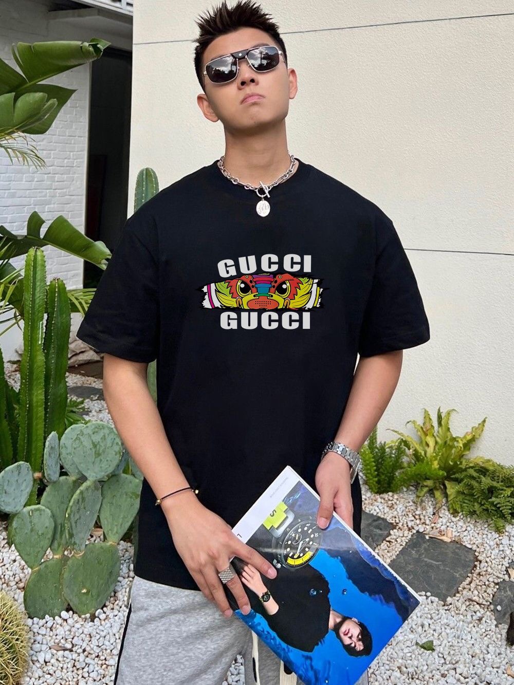 【GUCCI旗艦店】（グッチ）クラシックでスタイリッシュな半袖スウェットシャツ00616