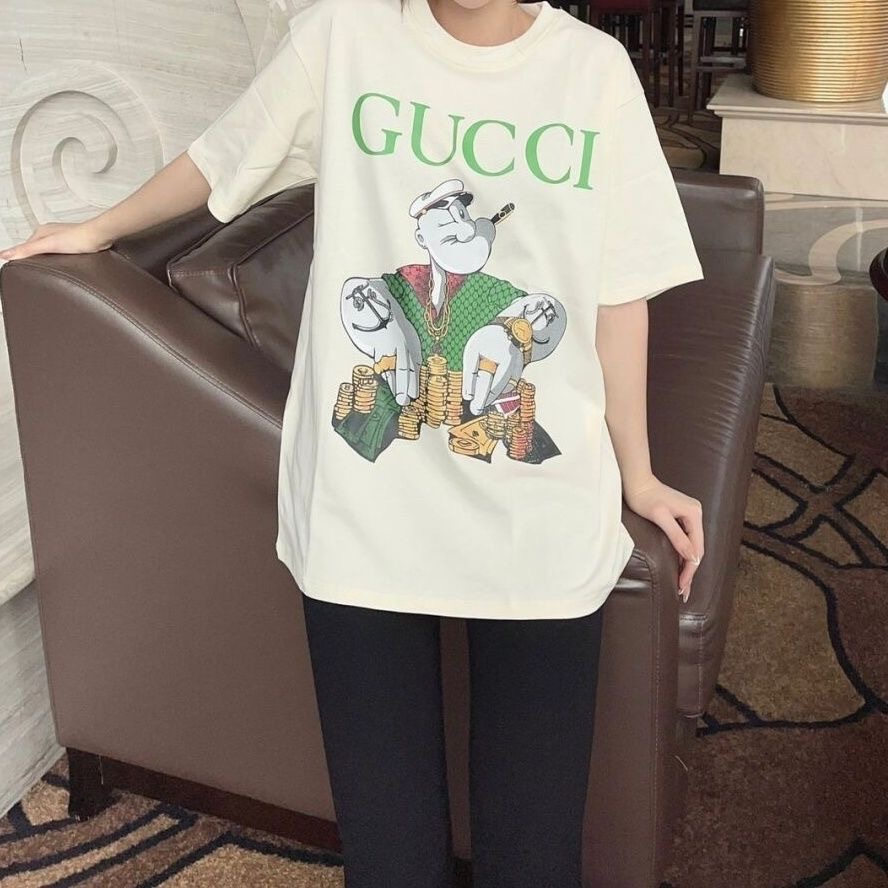 【GUCCI旗艦店】（グッチ）クラシックでスタイリッシュな半袖スウェットシャツ01302