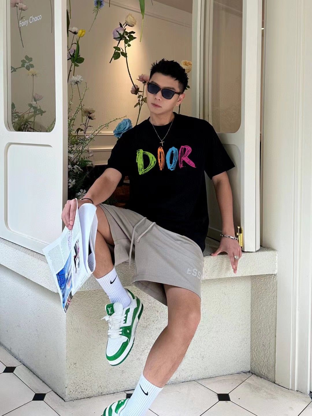 【DIOR旗艦店】（ディオール）クラシックでスタイリッシュな半袖スウェットシャツ01284