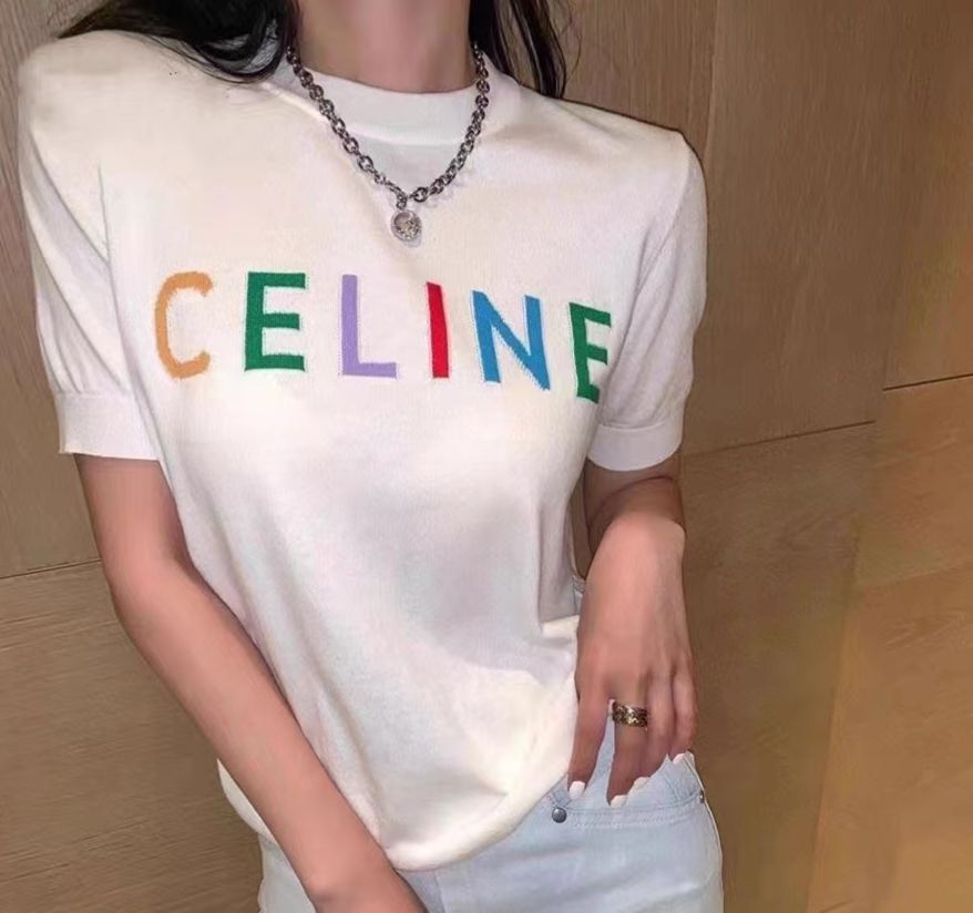 【Celine旗艦店】（セリーヌ）クラシックでスタイリッシュな半袖スウェットシャツ01723