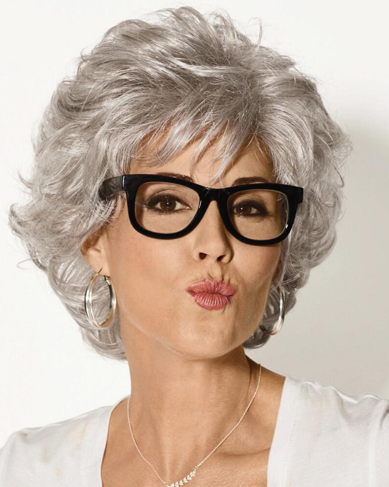 White Short Wig With Lush Voluminous Layers