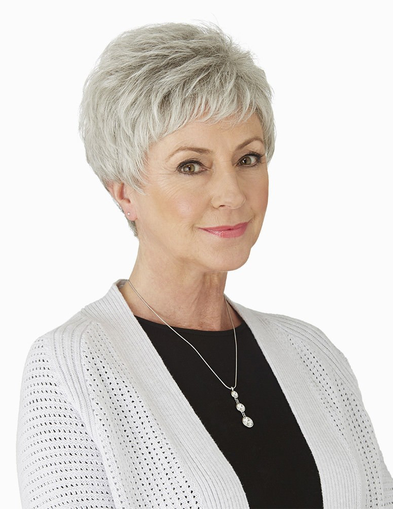 Cute Short Pixie Grey Hair Wig For Ladies