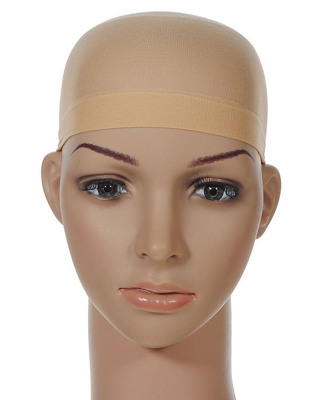2 Pieces One Size Nylon Wig Cap Nude