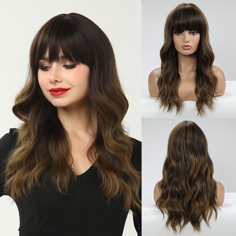 Wigsline Long Wavy Fashion Human Hair Wigs