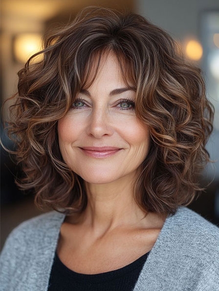 Natural Women Comfortable Human Hair Brown Wigs