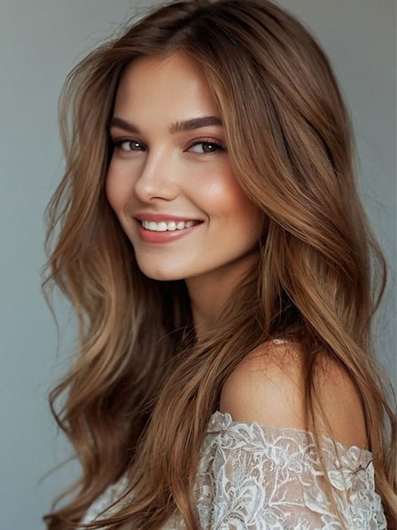 New Human Hair Brown Body Long Wigs 2025