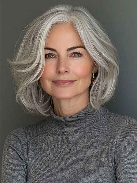 Chic Grey Bob Human Hair Wigs for Sale