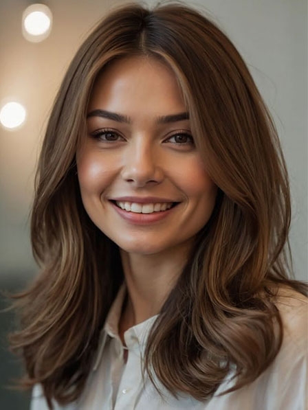 Natural Human Hair Brown Wigs for Women