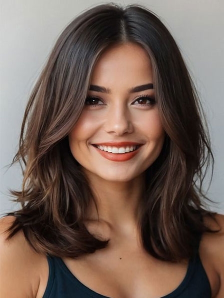 Middle Part 100% Human Hair Wigs Natural Looking