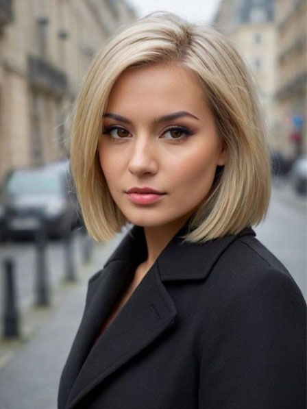 Glueless Bob Blonde Human Hair Wigs For Caucasian