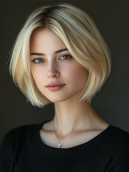 Chic Dark Rooted Blonde Human Hair Bob Wigs