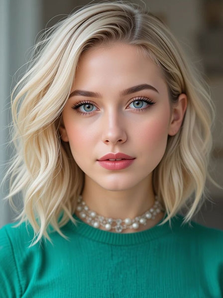 Dark rooted Layered Real Hair Wigs Blonde Color